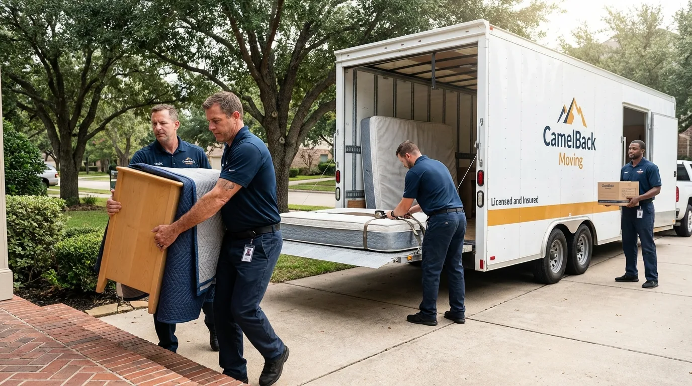 Crew loading residential truck for cross-state move from Clancy, MT